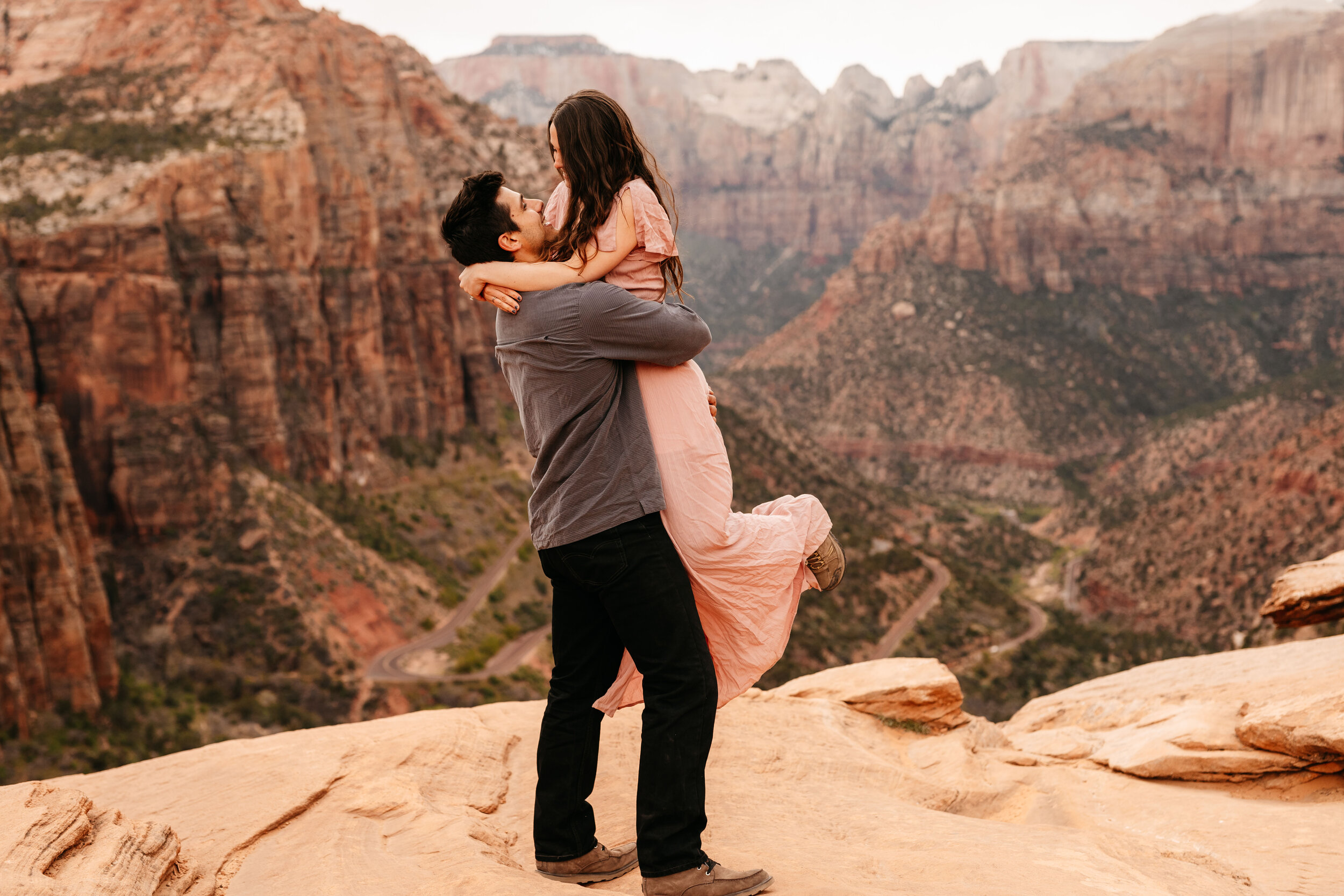 Kylee + Andrew - Zion National Park, Utah Canyon Overlook Adventure Session16.jpg