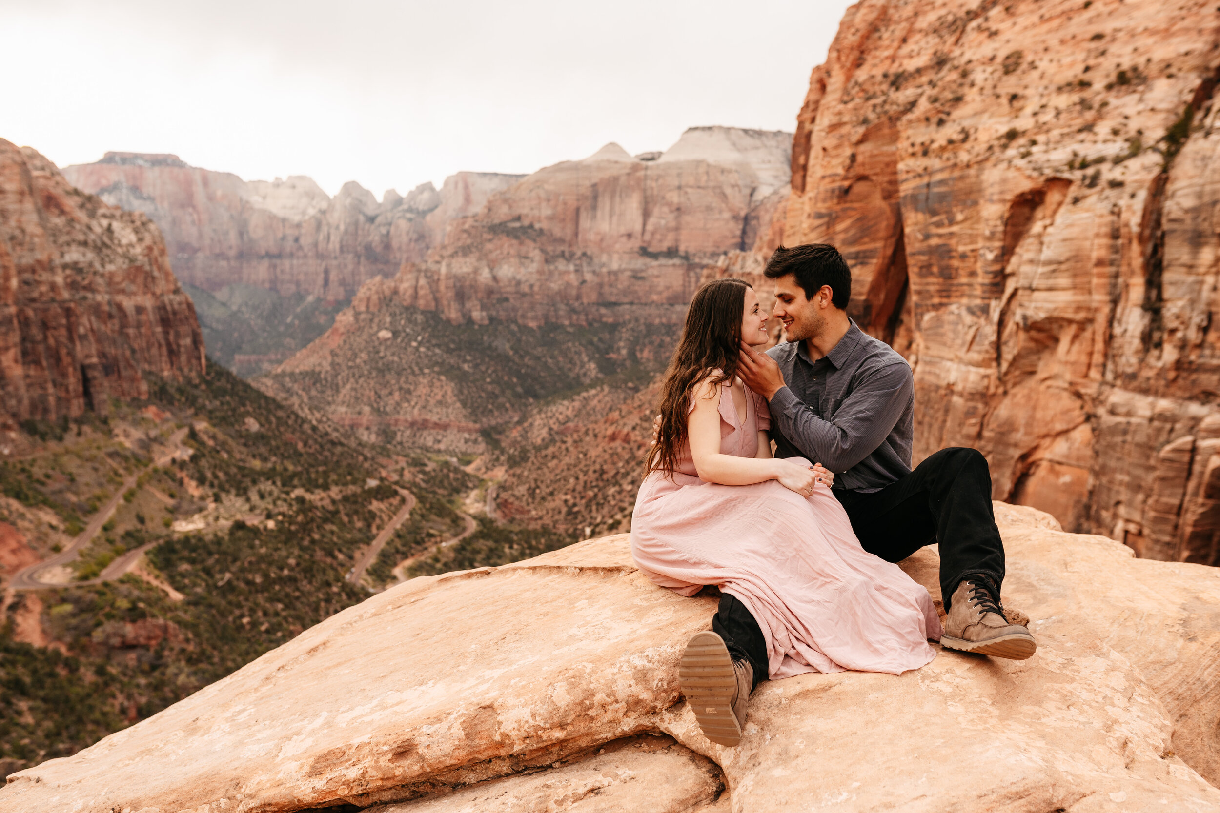 Kylee + Andrew - Zion National Park, Utah Canyon Overlook Adventure Session40.jpg