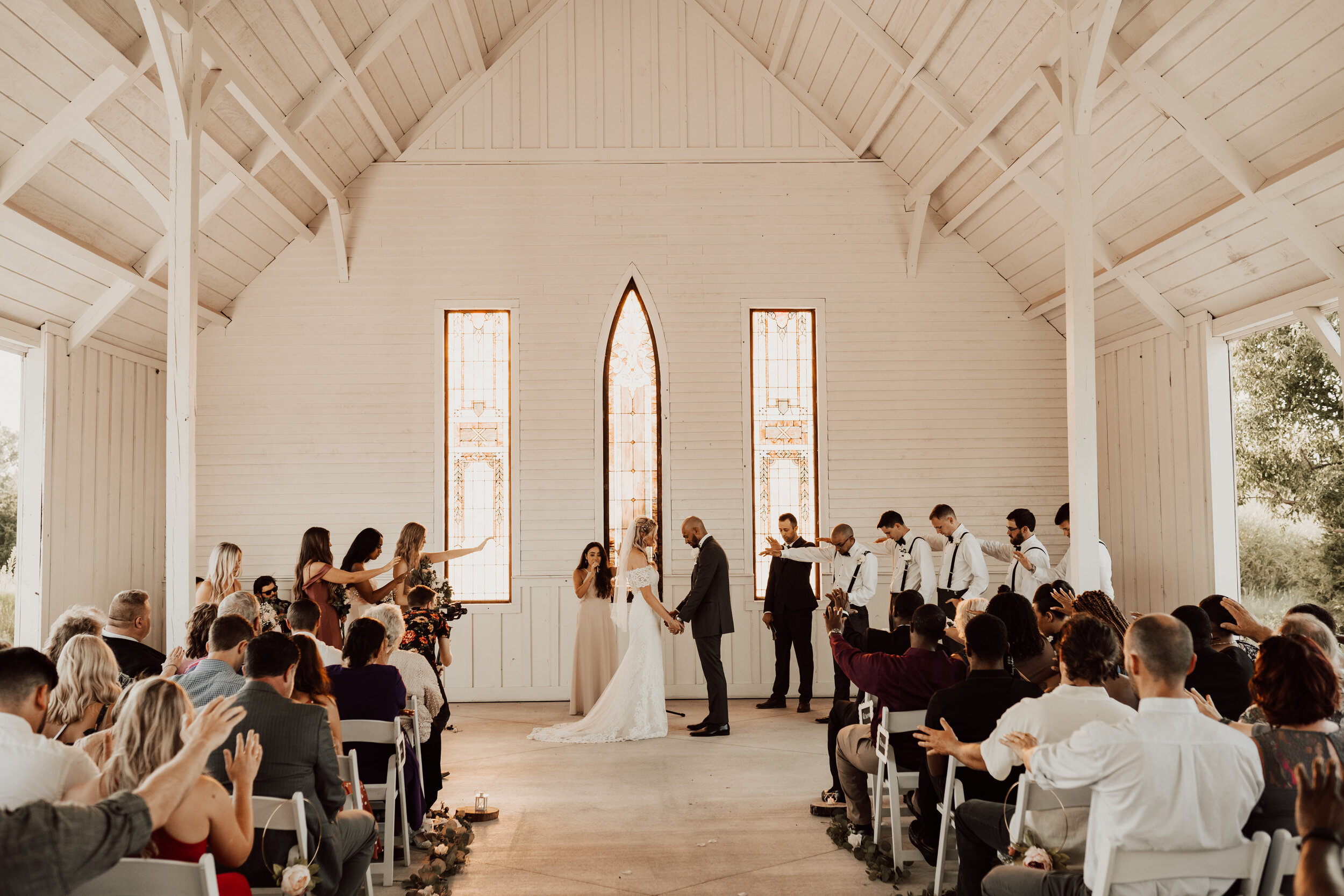 Hayley + Lorenzo - Summer White Chapel Wedding at Stone Hill Barn in Augusta, Kansas161.jpg
