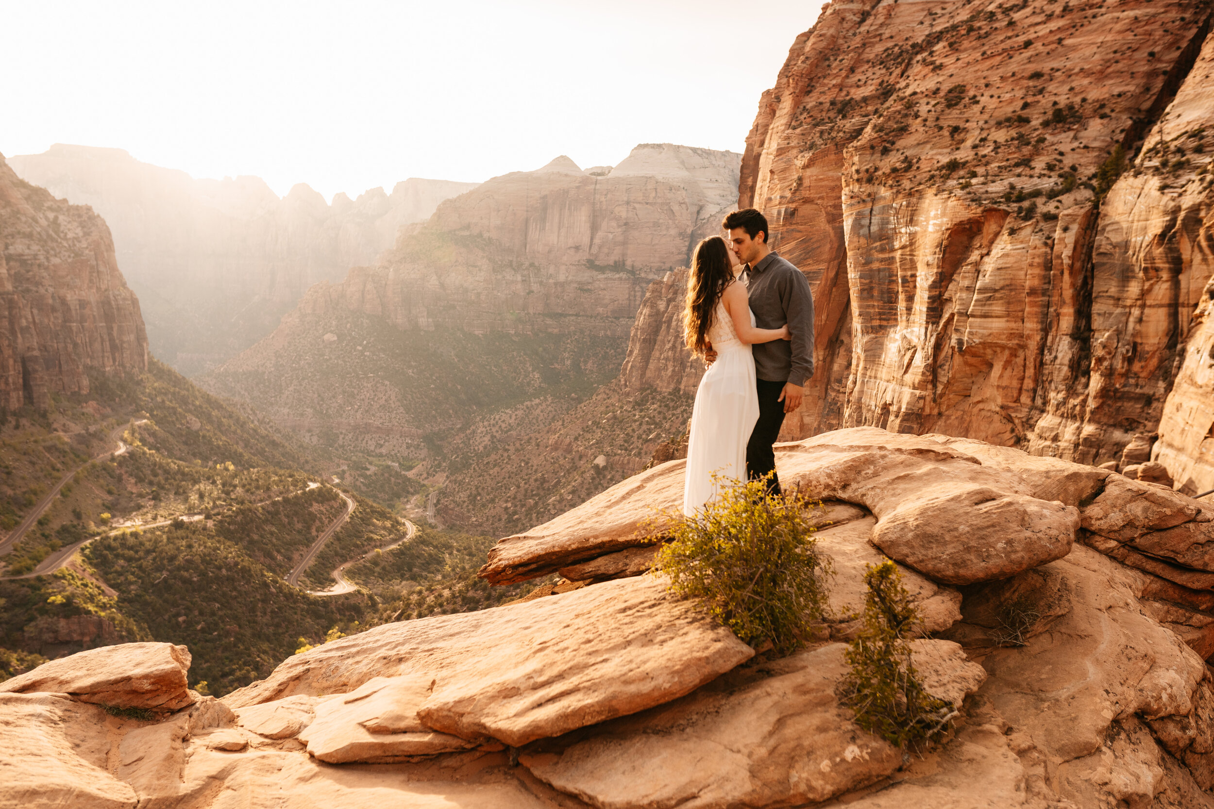 Kylee + Andrew - Zion National Park, Utah Canyon Overlook Adventure Session 